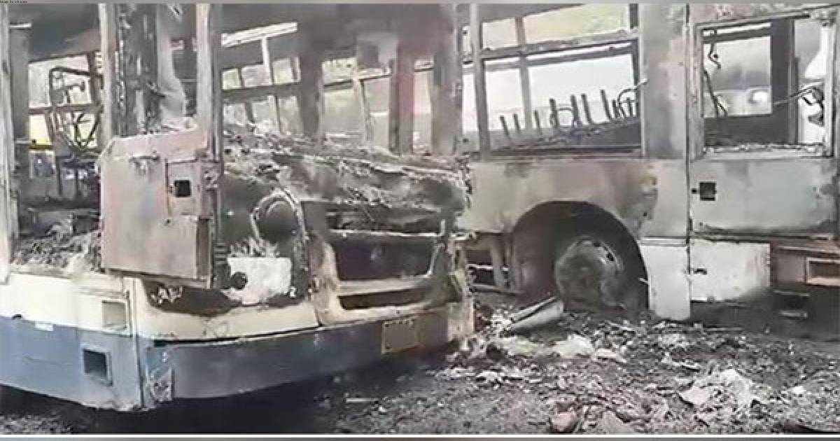 3 TSRTC buses catch fire at Dilsukhnagar depot in Hyderabad; none hurt